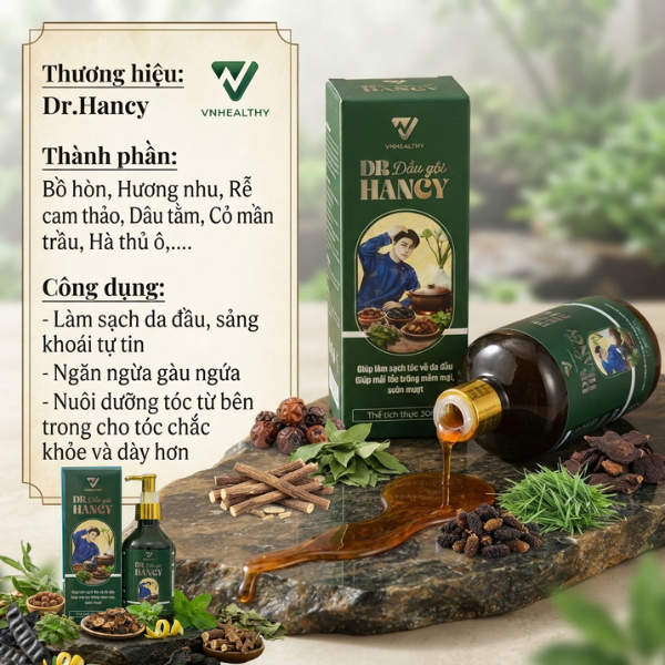 Dầu gội dược liệu Dr Hancy nam - Giải pháp cho tóc gàu ngứa, dễ rụng