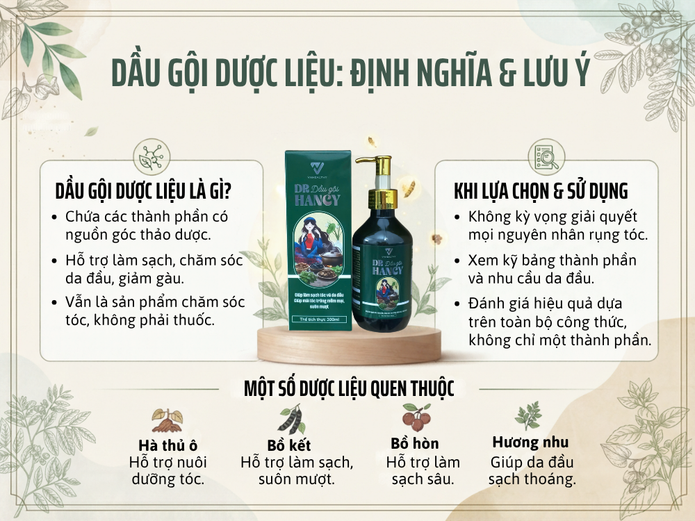 Dầu gội dược liệu và những bí quyết chăm sóc giúp tóc khỏe từ gốc