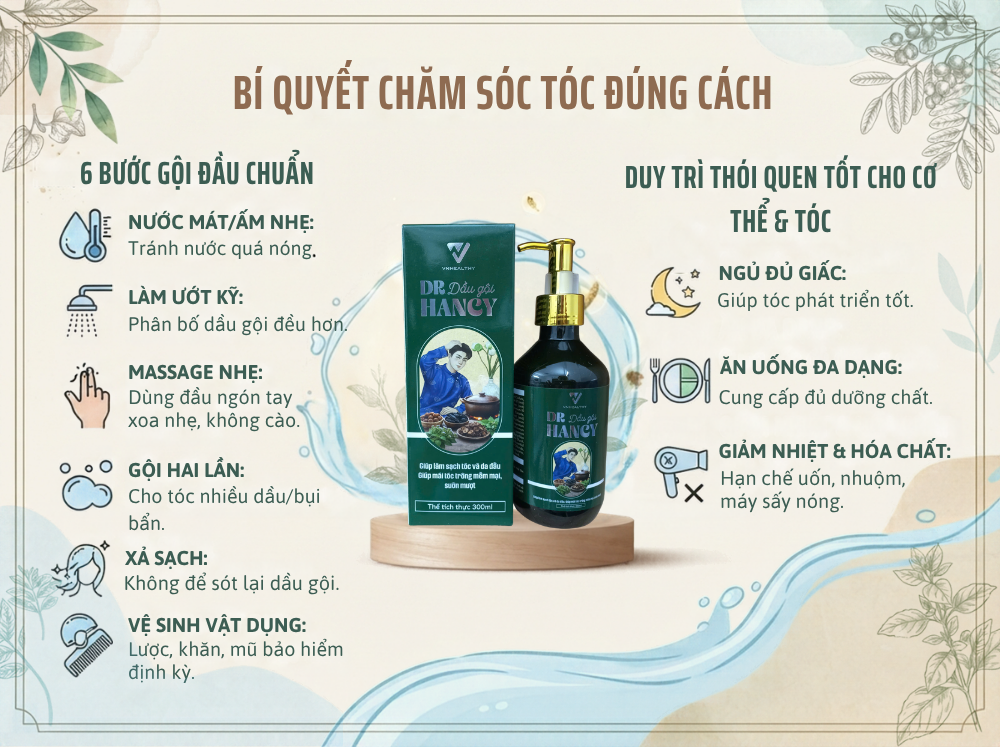 Dầu gội dược liệu và những bí quyết chăm sóc giúp tóc khỏe từ gốc