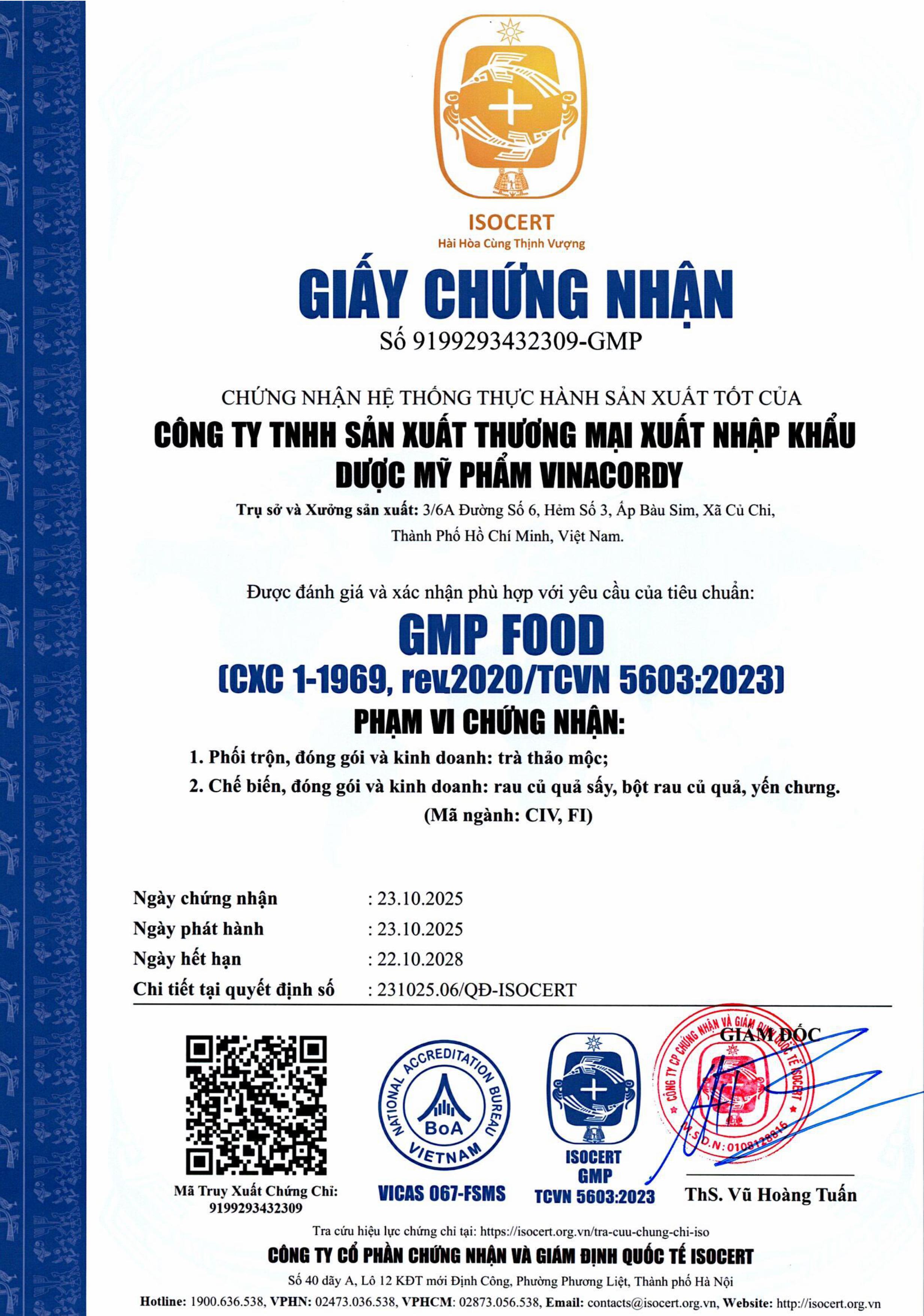 Hệ thống chứng nhận ISO & GMP - Nền tảng bảo chứng chất lượng sản phẩm Vinahealthy