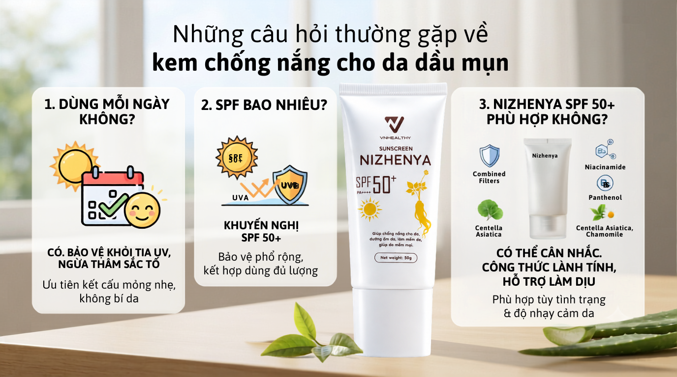 Kem chống nắng cho da dầu mụn: Cách chọn để da nhẹ thoáng
