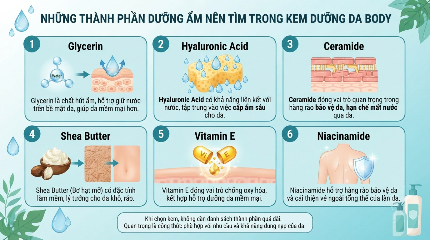 Kem dưỡng da body: Cách chọn và sử dụng đúng cho làn da mềm mịn