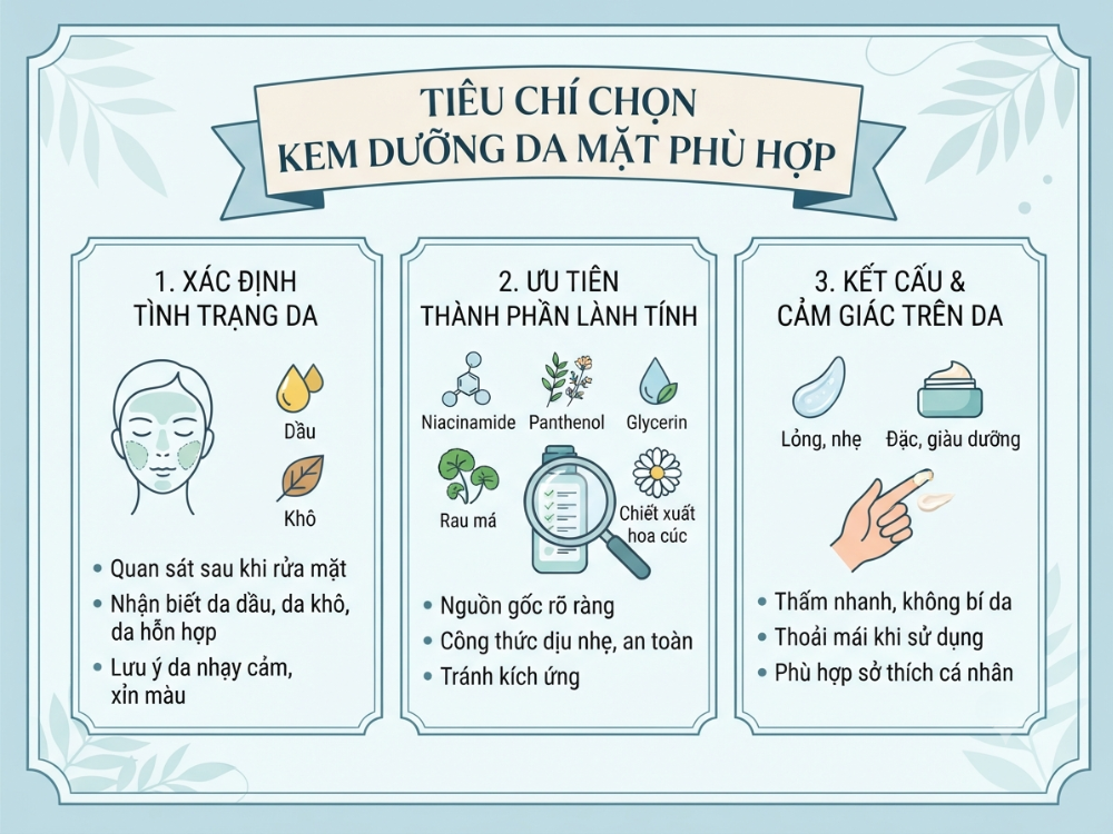 Kem dưỡng da mặt là gì? Bí quyết chọn đúng mỹ phẩm cho làn da khỏe đẹp mỗi ngày