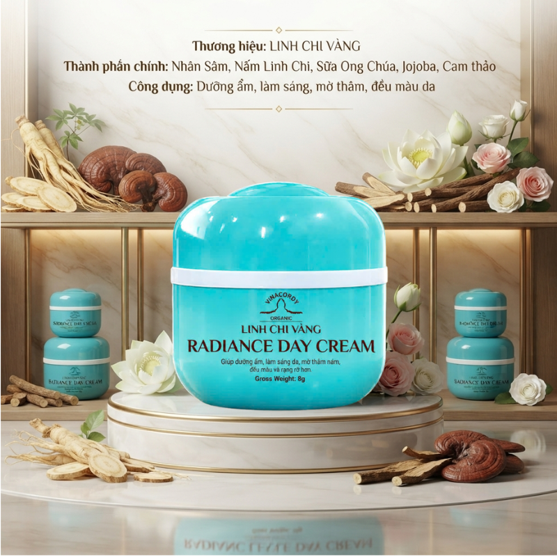 Kem face Linh Chi Vàng ban ngày – Bí quyết dưỡng ẩm, sáng da cho mỗi buổi sáng