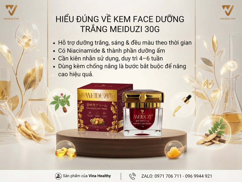 Kem face Meiduzi 30gr - dưỡng da ban ngày đúng cách, hiệu quả