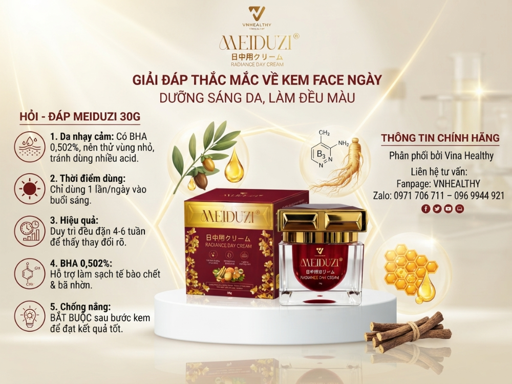 Kem face Meiduzi 30gr - dưỡng da ban ngày đúng cách, hiệu quả