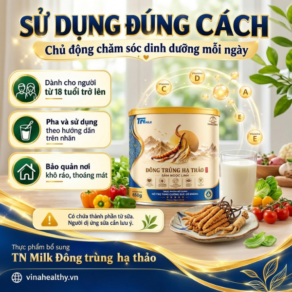 Sữa đông trùng hạ thảo TN Milk 