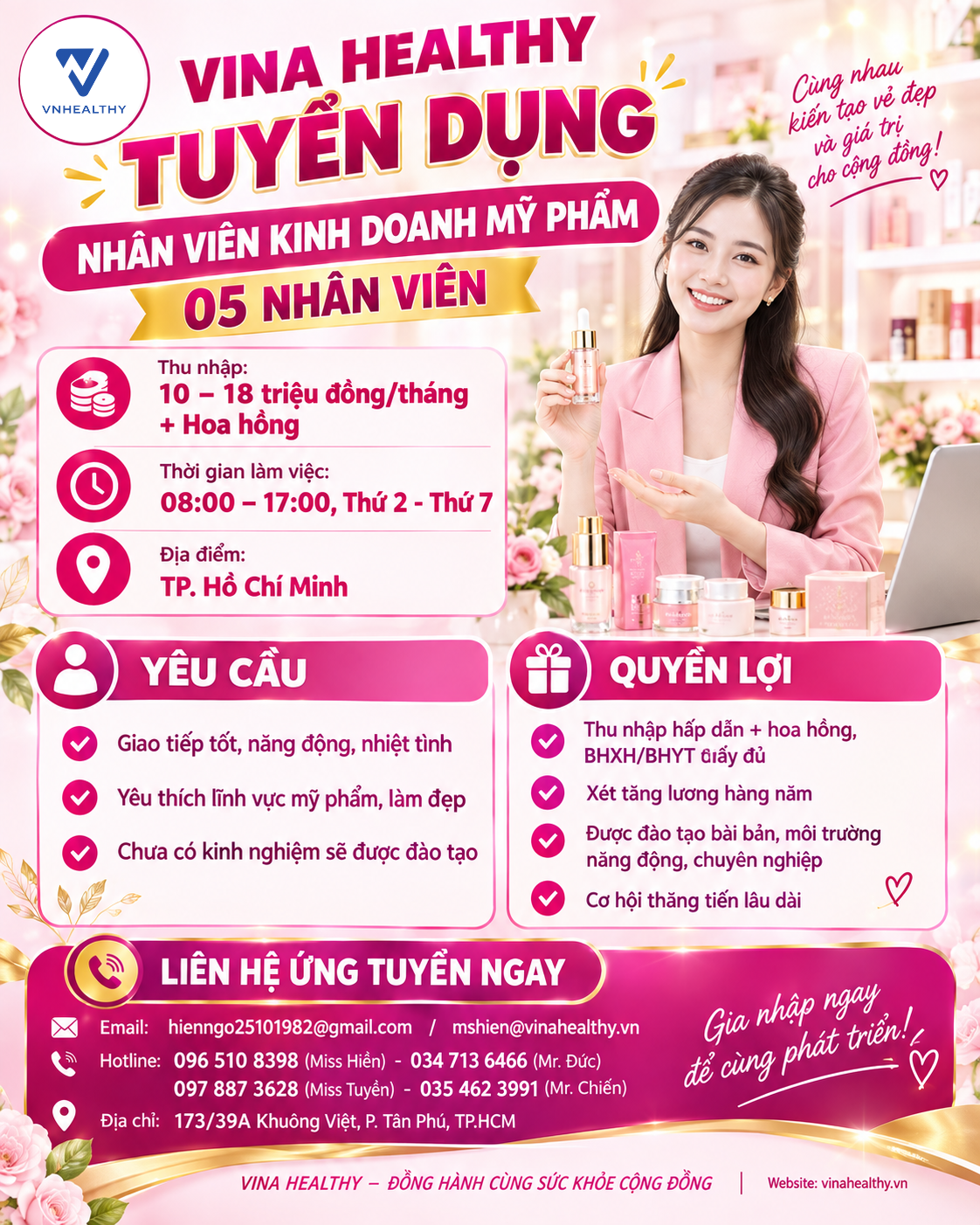 Vina Healthy - Tuyển dụng nhân viên kinh doanh
