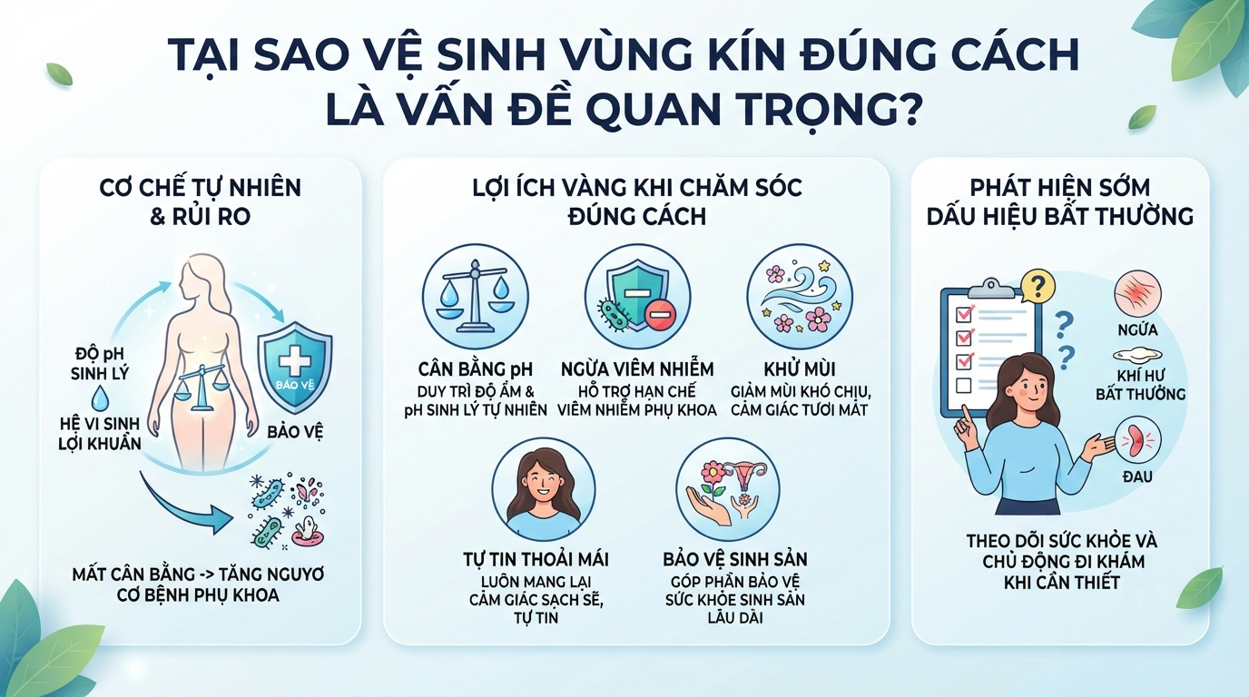 Vệ sinh vùng kín đúng cách: Hướng dẫn đầy đủ giúp bảo vệ sức khỏe phụ khoa