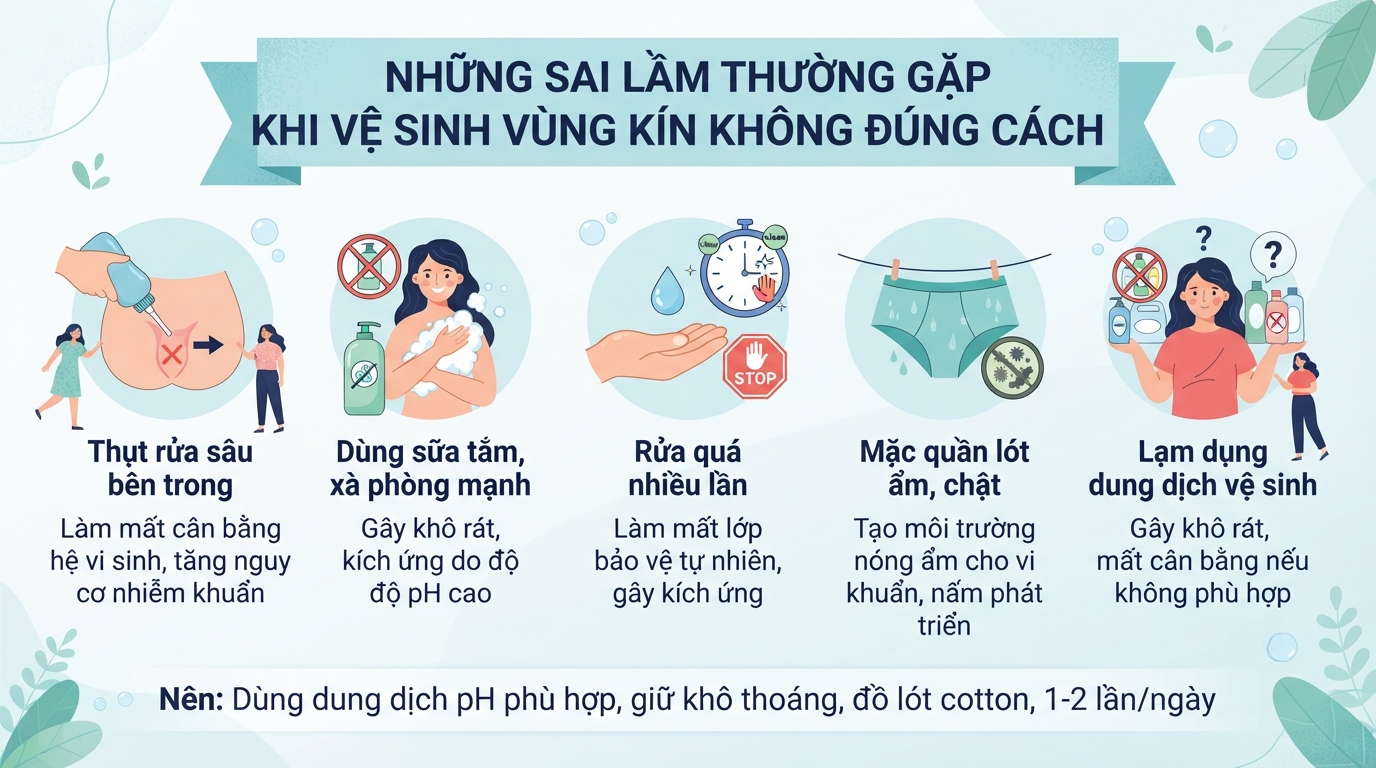 Vệ sinh vùng kín đúng cách: Hướng dẫn đầy đủ giúp bảo vệ sức khỏe phụ khoa