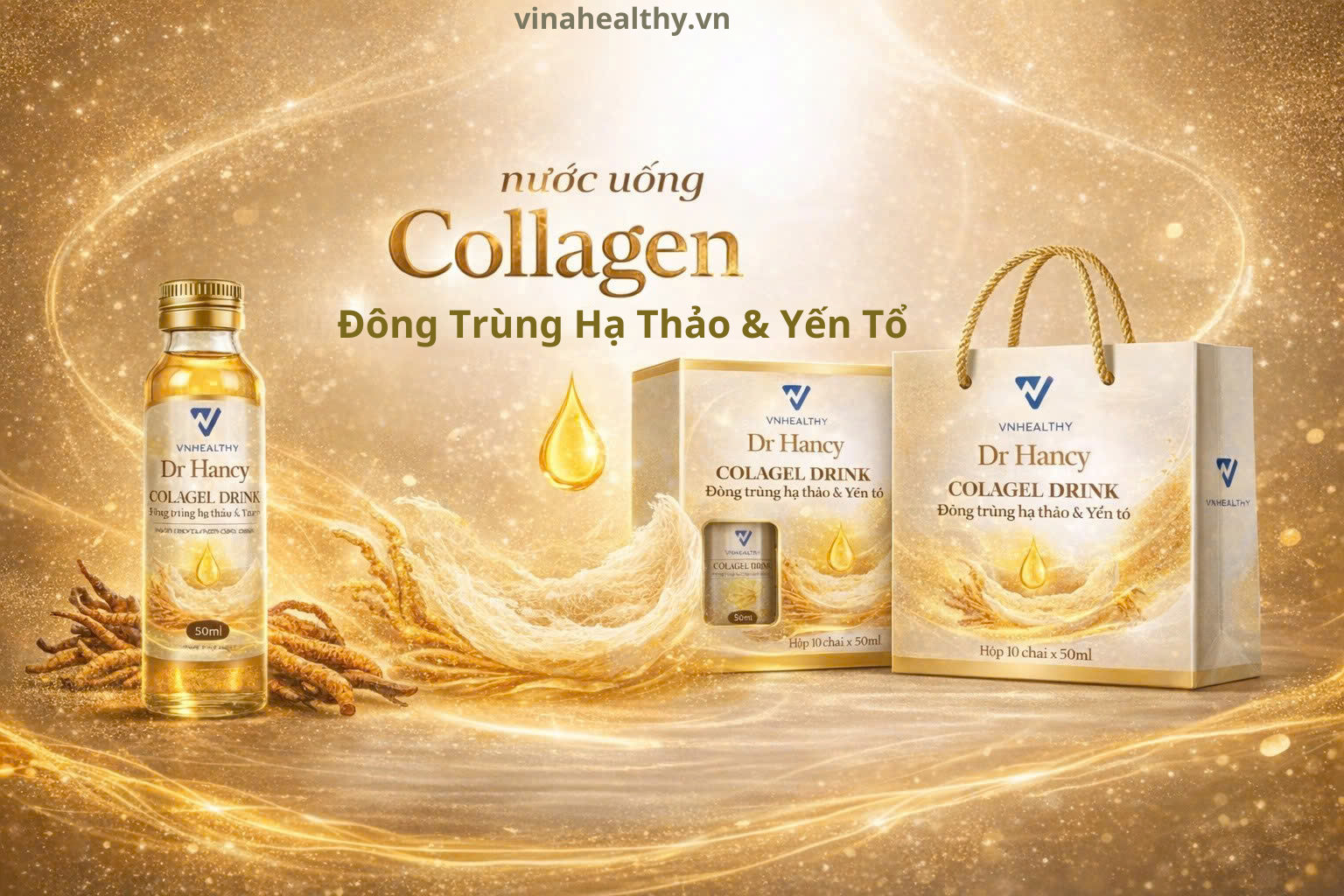 Nước uống collagen đông trùng hạ thảo & yến tổ Dr.Hancy