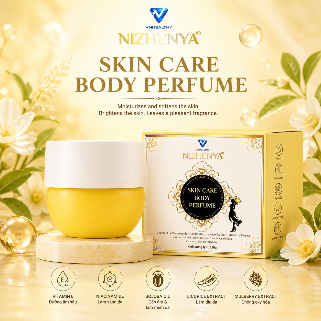 Kem dưỡng da body Nizhenya (hộp vàng)