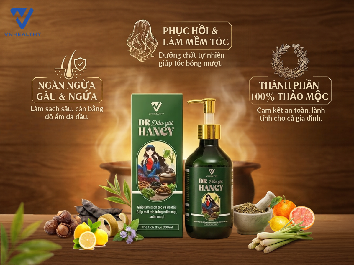 Dầu gội dược liệu nữ Dr Hancy – Bí quyết cho tóc yếu, khô xơ, dễ rụng
